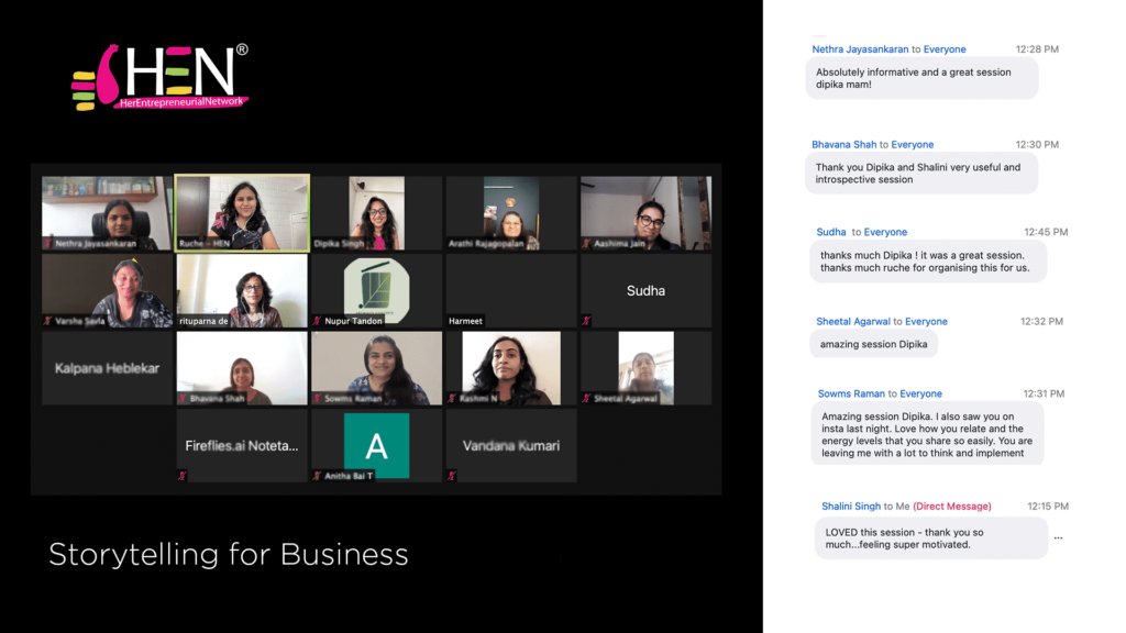 April HEN Meet, Storytelling in business – Dipika Singh, HEN India